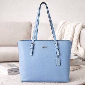 💙 Coach Mollie Tote 1671 – Powder Blue – Double-Faced Leather – EUC